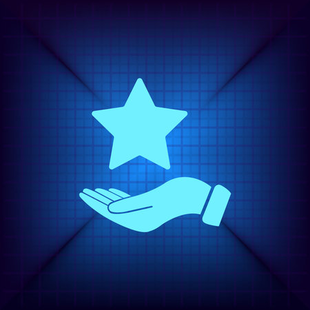 hand and star vector iconのイラスト素材