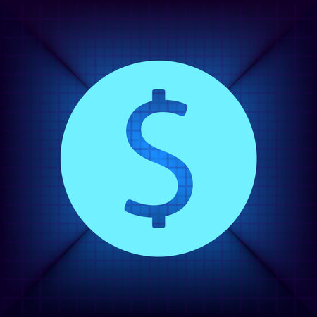 Dollar sign icon. USD currency symbol. Money label. Blue backgroundのイラスト素材