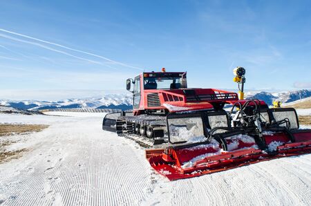 Big snow machine on the mountain