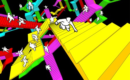 labyrinth of stairsのイラスト素材