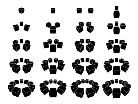 collection of cubesのイラスト素材