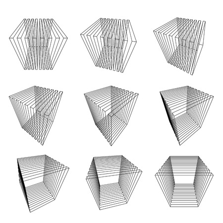 collection of split cubes のイラスト素材