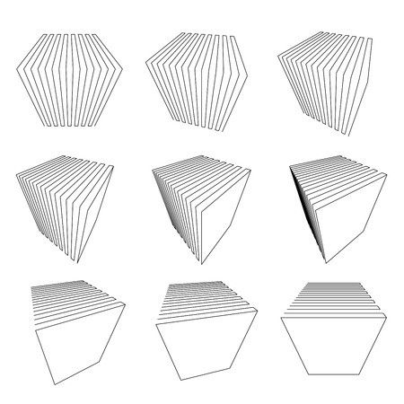 collection of abstract cubes のイラスト素材