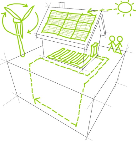 Renewable energy sketchesのイラスト素材