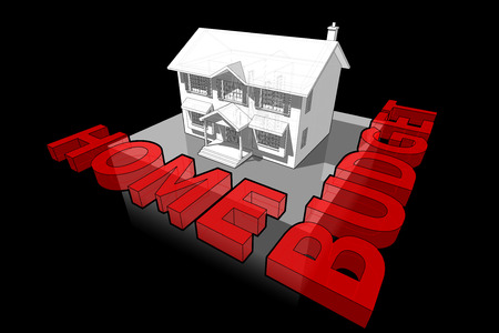 classic colonial house and "home budget" signのイラスト素材