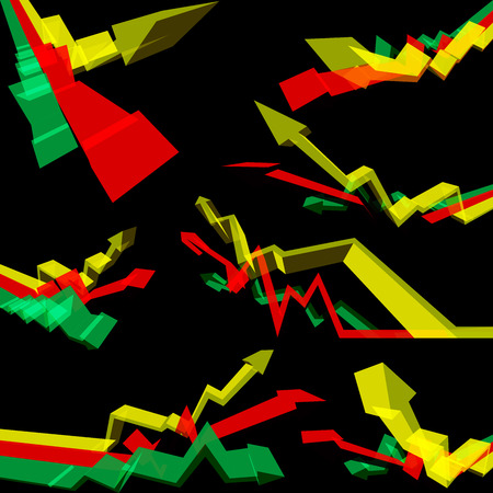 collection of abstract semitransparent rising business arrow diagramsのイラスト素材