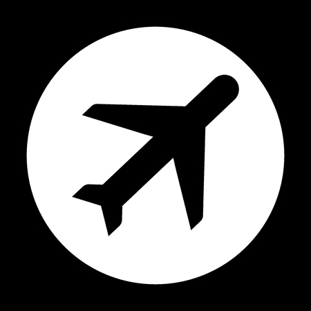 Airplane aviation airline plane top view flat vector icon for apps and websites. mode in flight.のイラスト素材