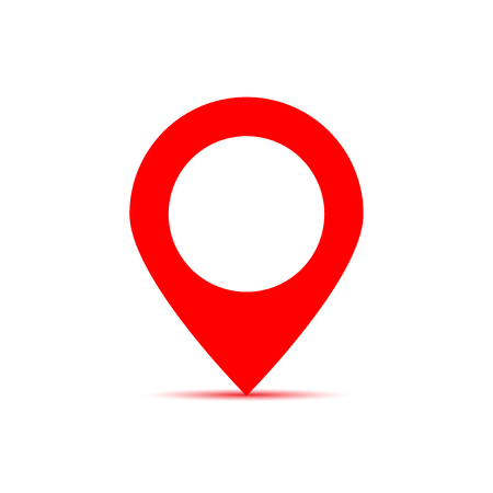 Location red icon vector. Pin sign Isolated on white background. Navigation map, gps, direction, place, compass, contact, search concept.のイラスト素材