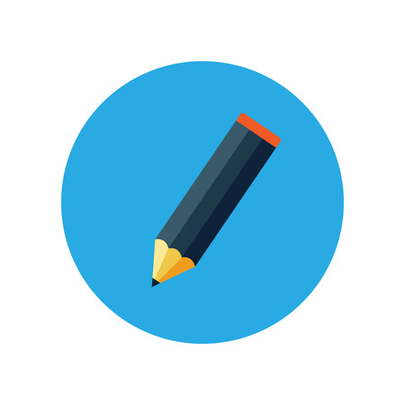 Pencil Icon flat vector illustration logo sign symbol. For mobile user interfaceのイラスト素材