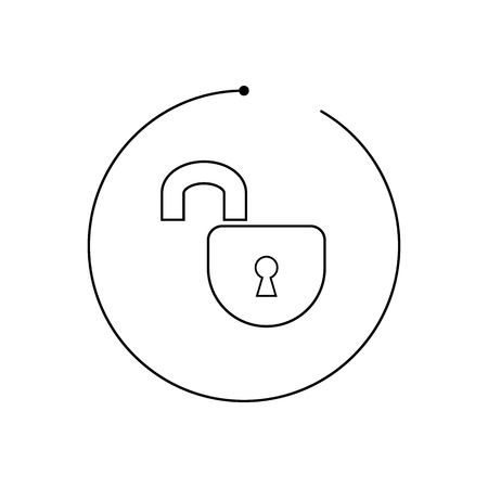 unlock icon on white background. concept securityのイラスト素材