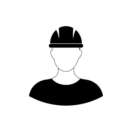 Construction worker. icon on white backgroundの写真素材