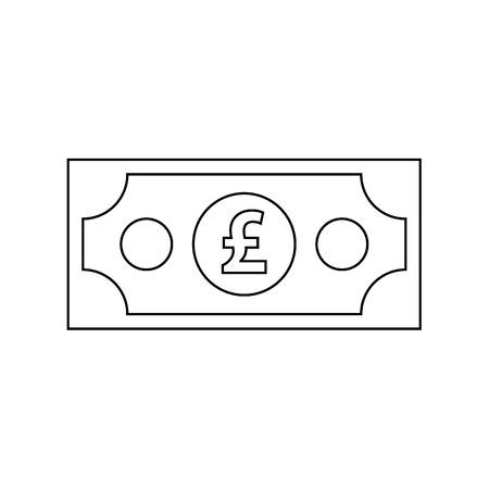 banknote pound icon. isolated illustration on white backgroundのイラスト素材