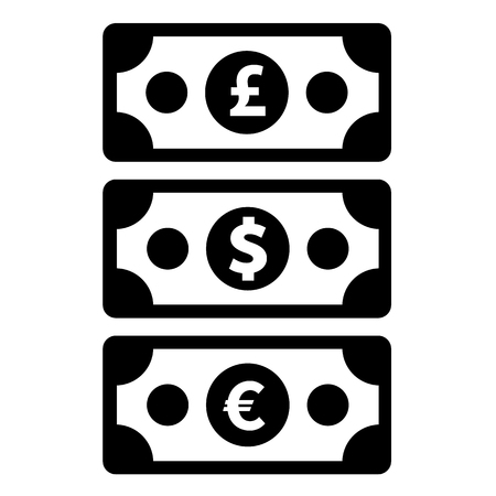 dollar banknote icon, euro, pound. concept of moneyのイラスト素材