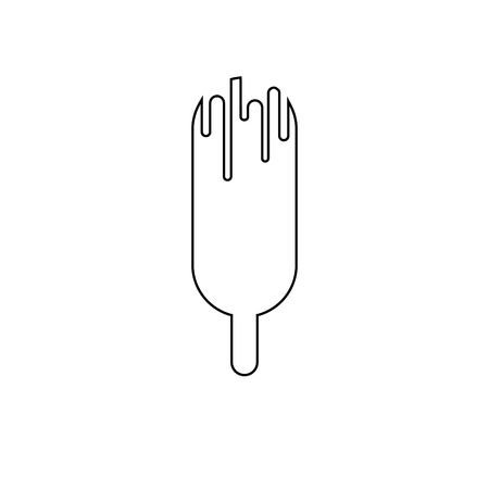 Ice cream icon line on white backgroundのイラスト素材