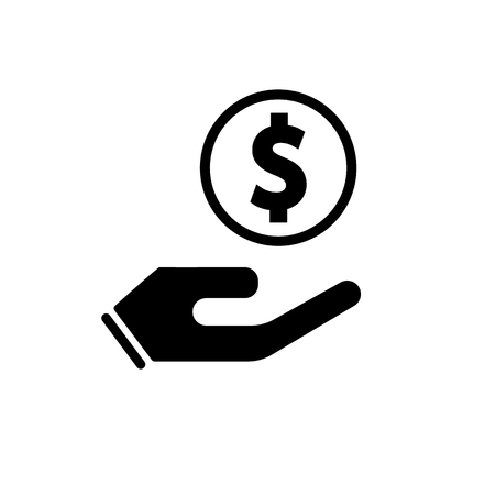 Pictograph of money in hand.のイラスト素材