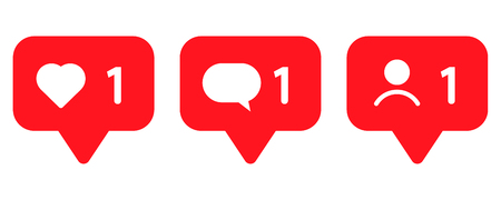 set of icons for social networks. Like, message and user. vector illustrationのイラスト素材