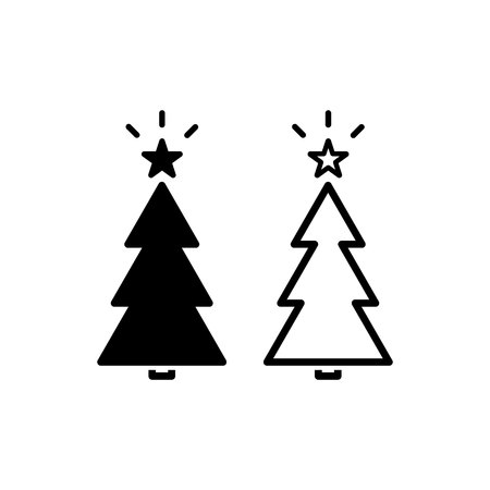 Christmas trees icon, vector simple design EPS10のイラスト素材