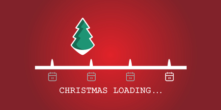 Christmas loading. Christmas tree loading bar background. vector EPS10