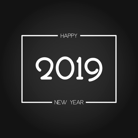 New Year Typographical Cretaive Background 2019 With Christmas Bowのイラスト素材
