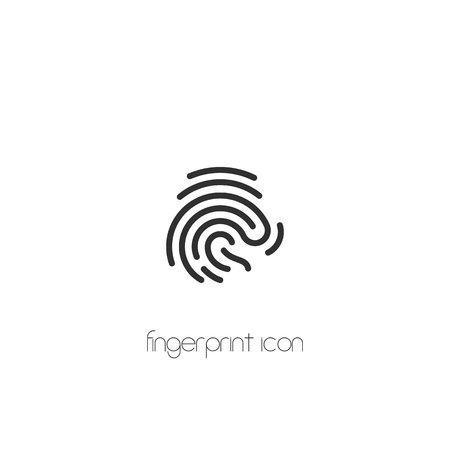 Fingerprint icon. vector symbol flat style on white backgroundのイラスト素材