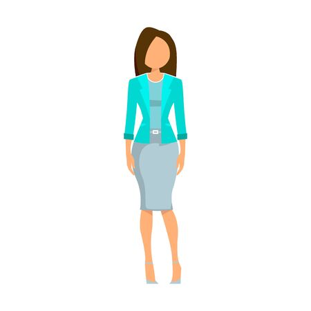 illustration of a business woman. business girl in light clothing. vector graphicsのイラスト素材