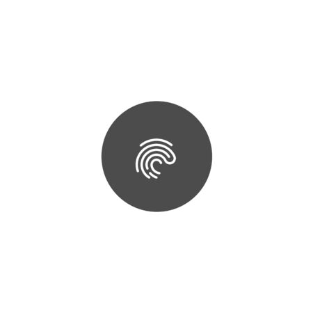 Fingerprint icon on dark circle background. symbol vectorのイラスト素材