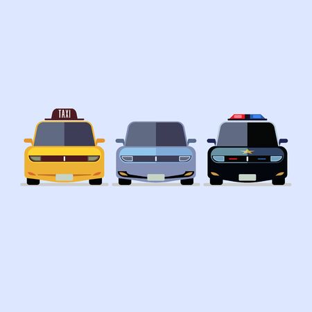 Car police taxi icon modern flat design on whitw background EPS10のイラスト素材