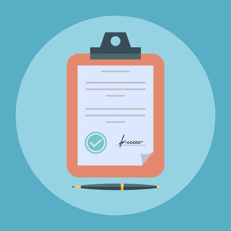 checklist document with signature. good deal concept. vector symbol EPS10のイラスト素材
