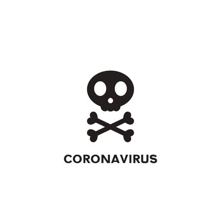 skeleton icon. coronavirus stop. vector symbol on white backgroundのイラスト素材