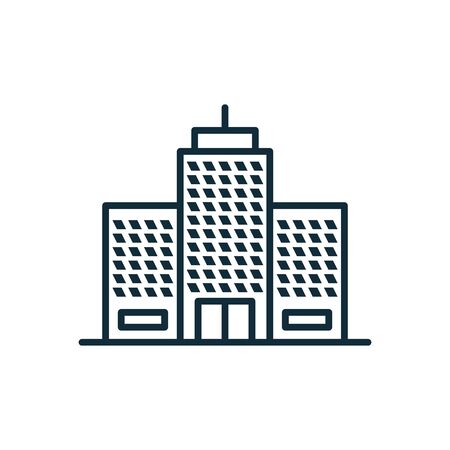 Multi-storey building linear icon. vector flat symbol EPS10のイラスト素材