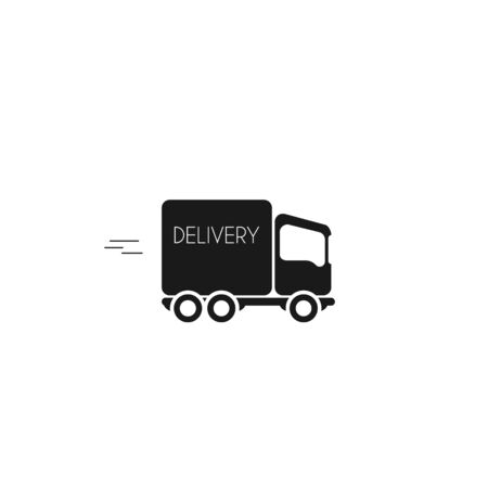 Delivery truck icon. vector symbol color flat designのイラスト素材