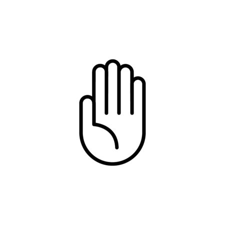Icon white hand on a grey background EPS10のイラスト素材