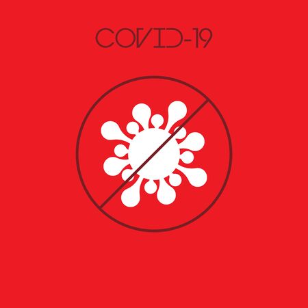 NO Coronavirus Vector Icon. Infographic Element . Virus Cell Icon. Corona Virus Sign Icon.  COVID-19 NCOV-2019 Corona Virus Abbreviation. Bacteria Scheme.のイラスト素材