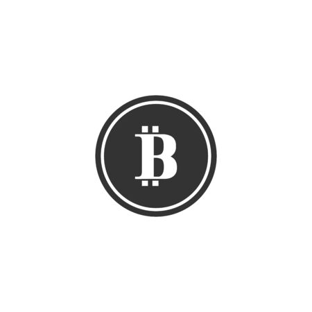 black money coin icon with bitcoin icon vector symbol flat style EPS10のイラスト素材
