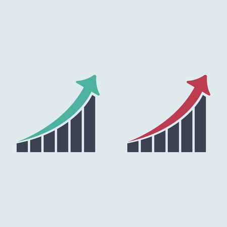 Growing graph icon. graph arrow up. vector flat symbol EPS10のイラスト素材