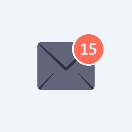 fifteen new message icon in flat style on white background EPS10