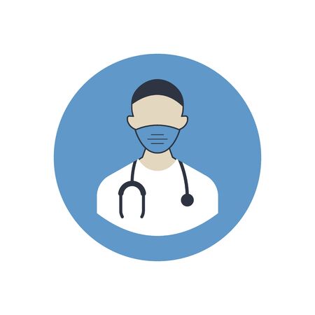 doctor man icon face medical flat style vector symbol EPS10のイラスト素材