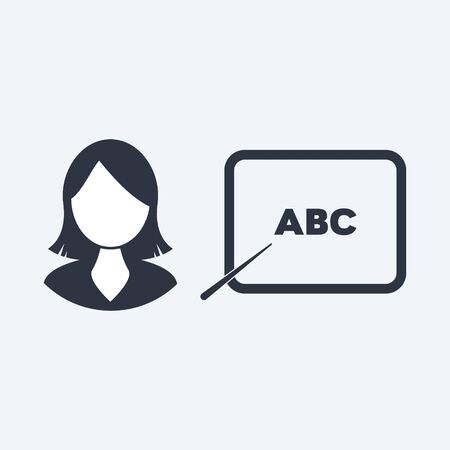 female teacher vector symbol on white background EPS10のイラスト素材
