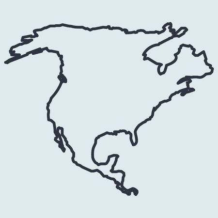 north america map logo line icon. vector simple symbol in flat style EPS10のイラスト素材