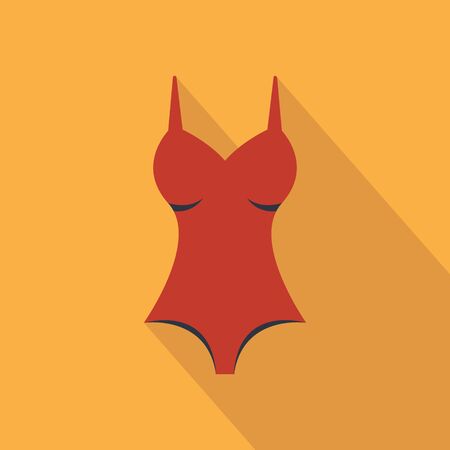 Swimsuit icon. vector flat symbol on warm orange backgroundのイラスト素材