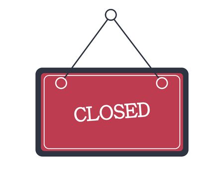 vector closed sign. Label with text in flat style. Vector illustration EPS10のイラスト素材