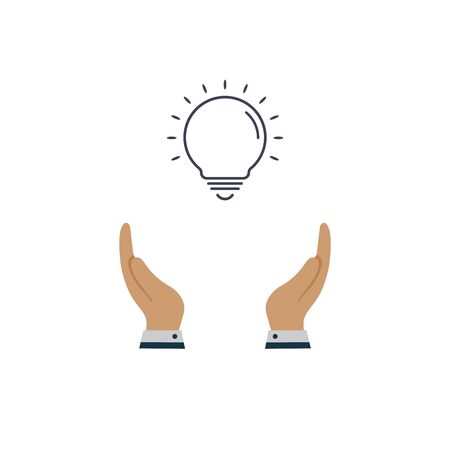 idea in hand icon. vector symbol lamp bulb tube on white background EPS10のイラスト素材