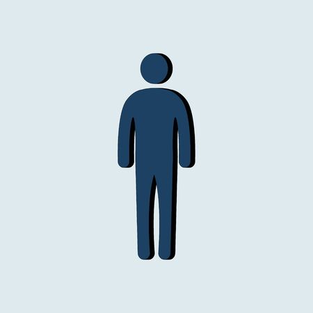 Man standing silhouette. Flat vector icon. Male sign, man icon, man sign in flat 3D style EPS10のイラスト素材