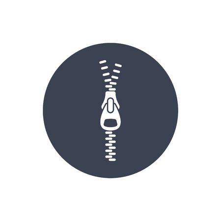 Zipper icon. vector symbol on round backgroundのイラスト素材