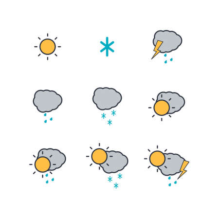Weather icons set. vector symbol on white background EPS10のイラスト素材