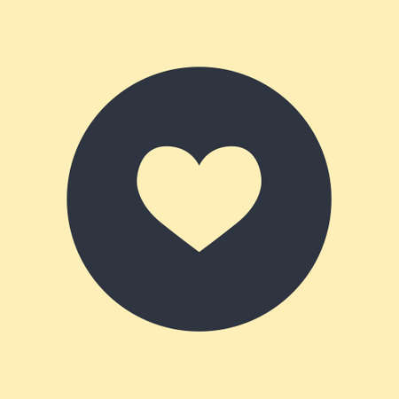 heart icon. vector symbol on round background in flat simple styleのイラスト素材
