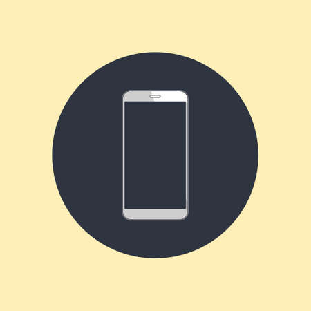 Mobile Phone Line Icon on round backgroundのイラスト素材