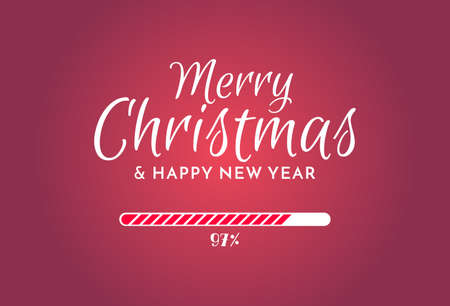 Christmas loading. Vector illustration in modern style on red background