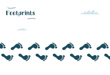 Step footprints paths, vector image on light backgroundのイラスト素材