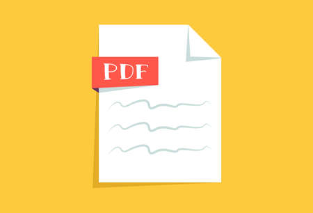 Modern flat design document icons. File format PDF. vector image on yellow backgroundのイラスト素材